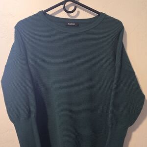 Amazon Teal Ribbed Women's Sweater